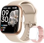 Smart Watch, Alexa Smartwatch Femmes Hommes [2 Bandes, 44mm Cas] Appeler/Répondre, HR SpO2 Surveillant de fitness de veille, IP68 Montre de comptoir de marche imperméable pour Android & iOS Téléphone