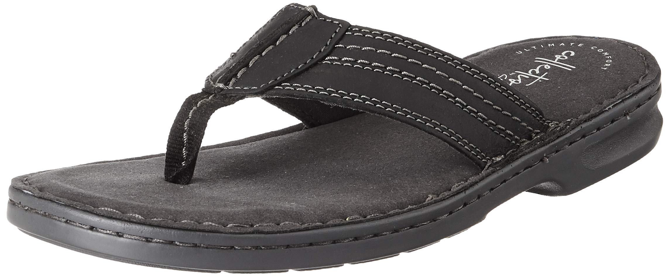 Clarks Men's Malone Bay Black Leather Sandal-8 Kids UK (26146231)