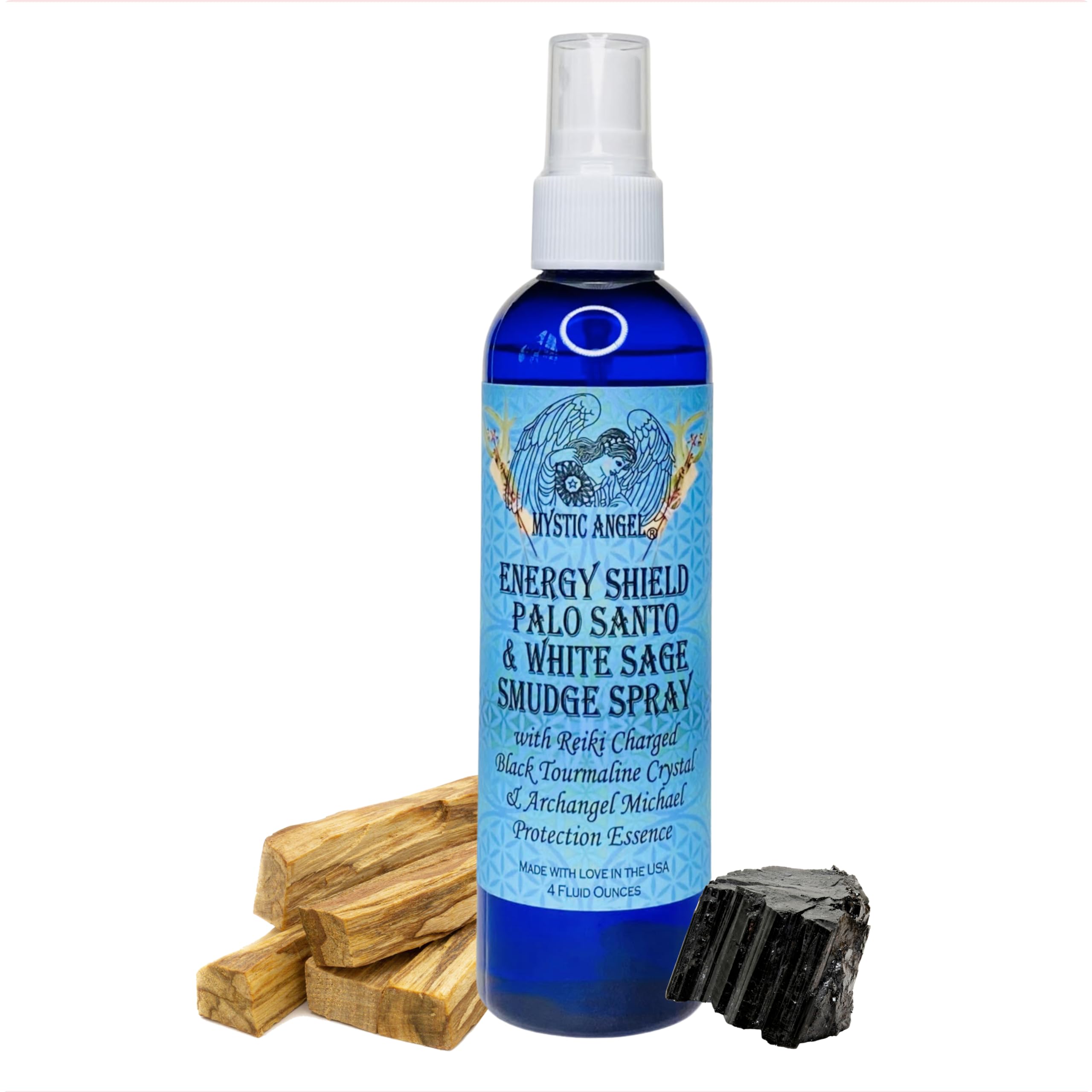 Energy Shield Palo Santo & White Sage Smudge Spray (4 oz.) For Energy Clearing & Protection