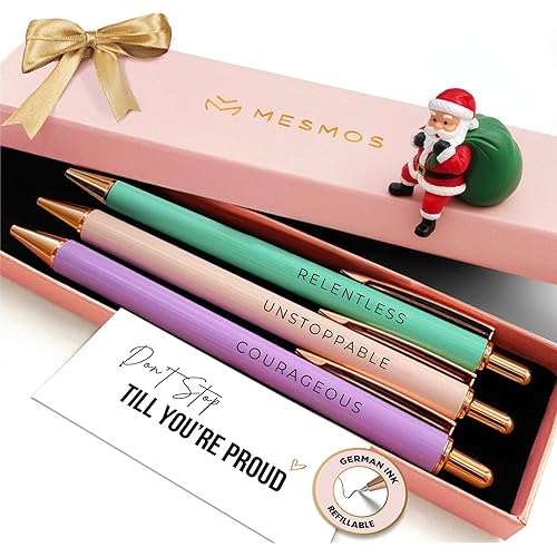 MESMOS Fancy Pen Set - Inspirational Gifts for Women, Office Motivational Writing Pens for Boss Lady, Unique Click Pens for Servers and Promotions