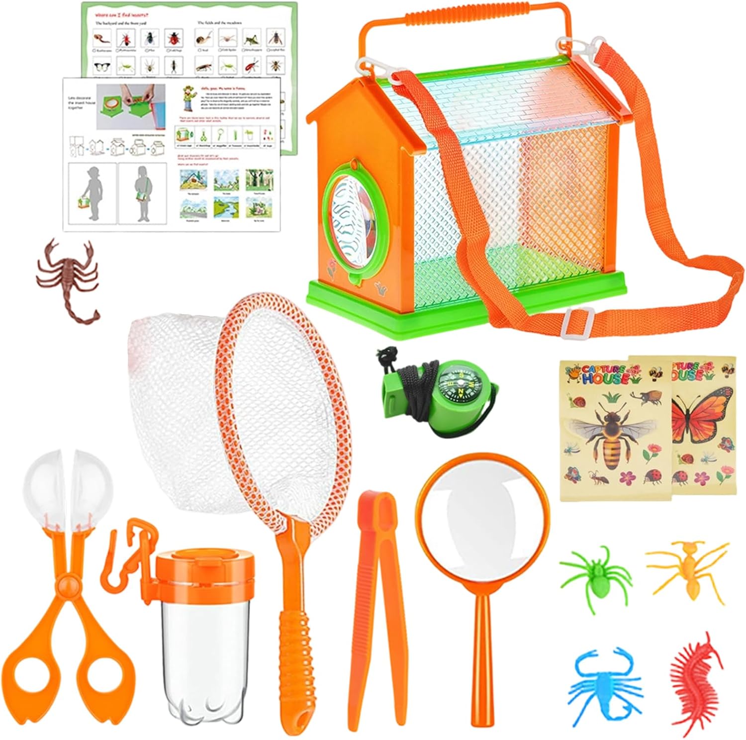 Exploration Set for Little Adventurers Includes Observation Box Handy Scooper Catcher and Butterfly Net Toy for