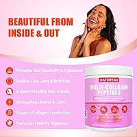 Vista 3 de Polvo de péptidos de colágeno múltiple de 0.35 onzas – Polvo de proteína de colágeno hidrolizado tipo I, II, III, V, X con biotina, ácido