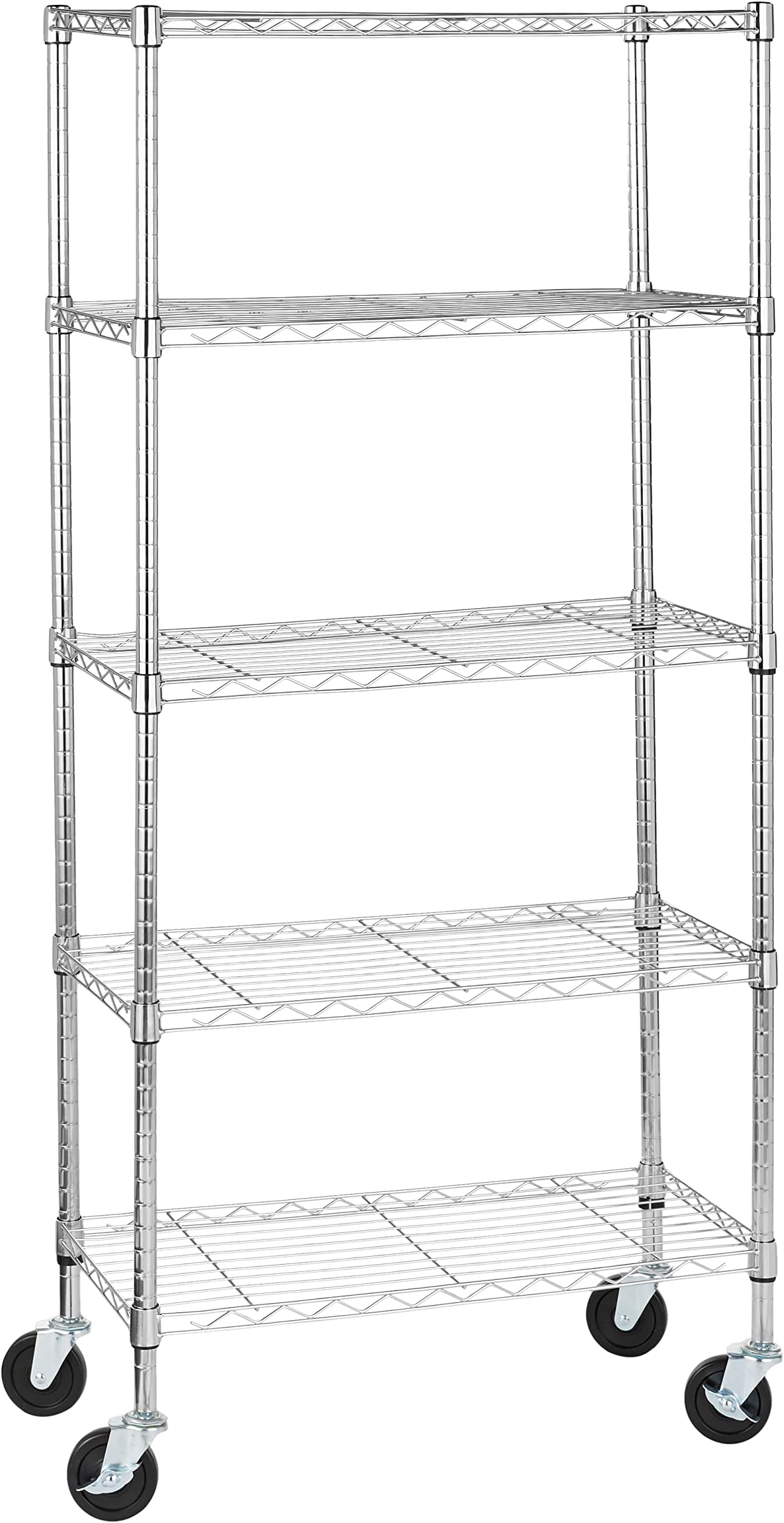 HoneyCanDo 5Tier Adjustable Shelving Unit, Chrome SHF