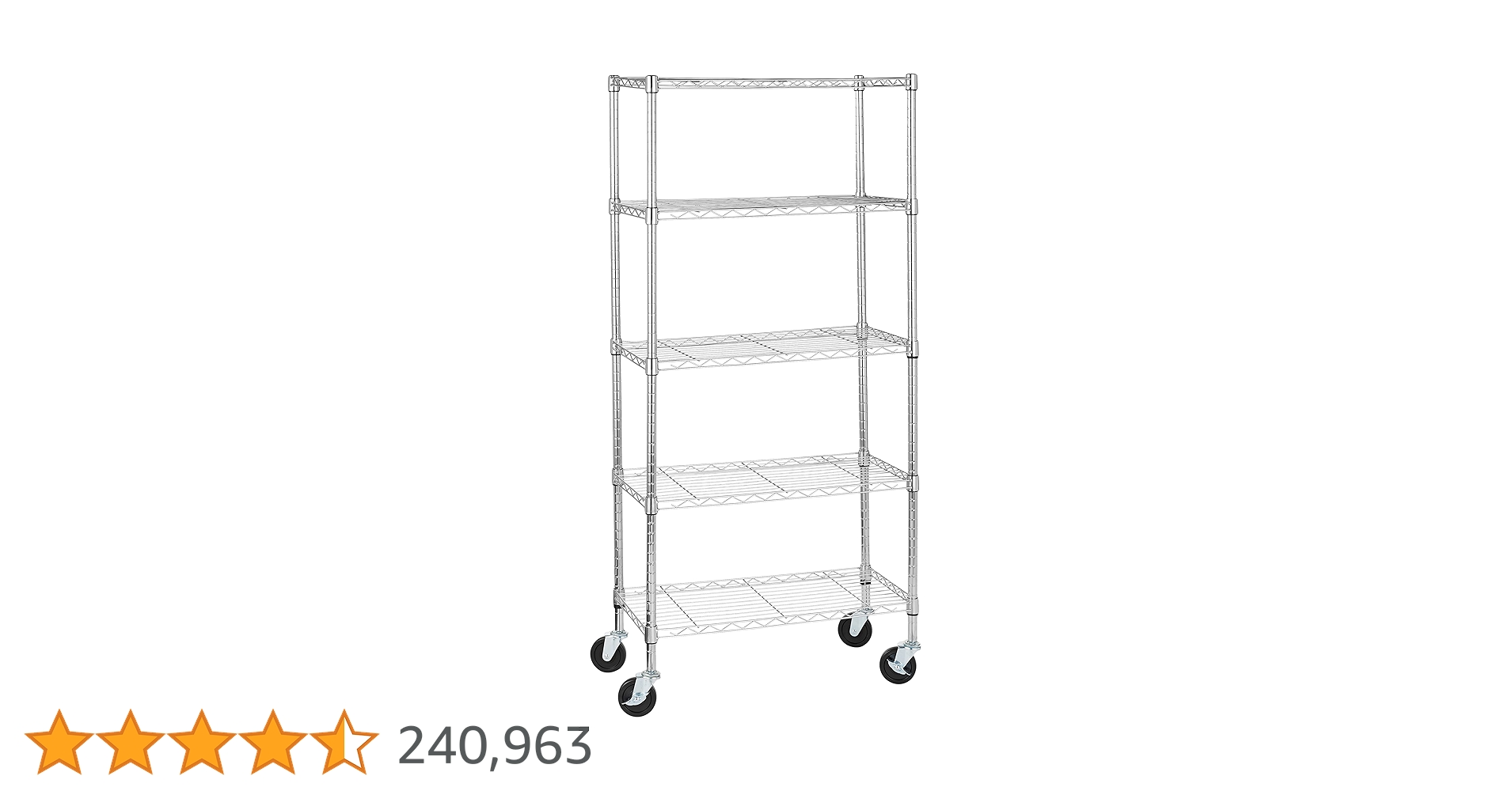 Amazon｜Amazonベーシック 5段スチールラック 棚 メタルラック