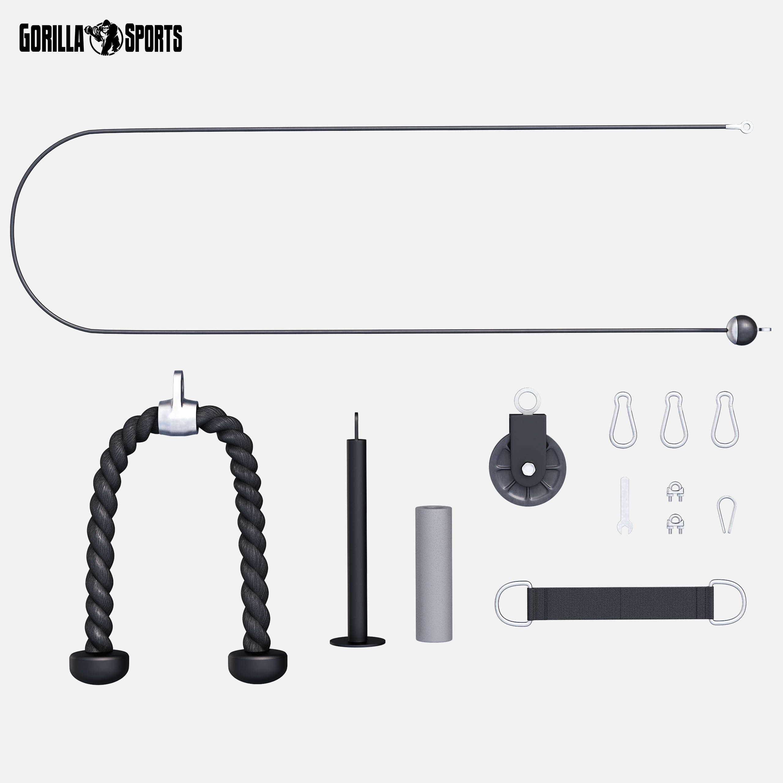 GORILLA SPORTS® Kabelzug-System mit 2-m-Stahlseil bis 150 kg