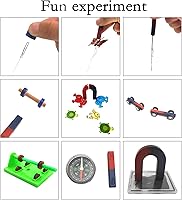 Vista 3 de EUDAX Labs Junior Science N/S - Juego de imanes para educación, herramientas de experimento científico, incluye barra/anillo/herradura/brújula