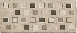 HomeLife Tappeto Cucina Antimacchia e Antiscivolo 55X140 Made in Italy | Passatoia Moderna con Disegno A Quadri Lavabile | Tappeto Runner Lungo Colorato Lavorazione Jacquard [55X140, Tortora]