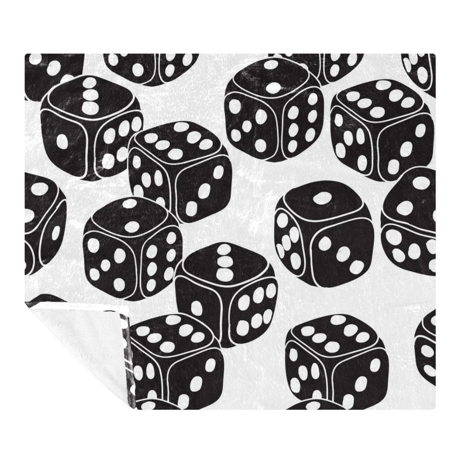 Couverture douce motif dés de jeu plaid polaire enfant et adulte cadeau idéal