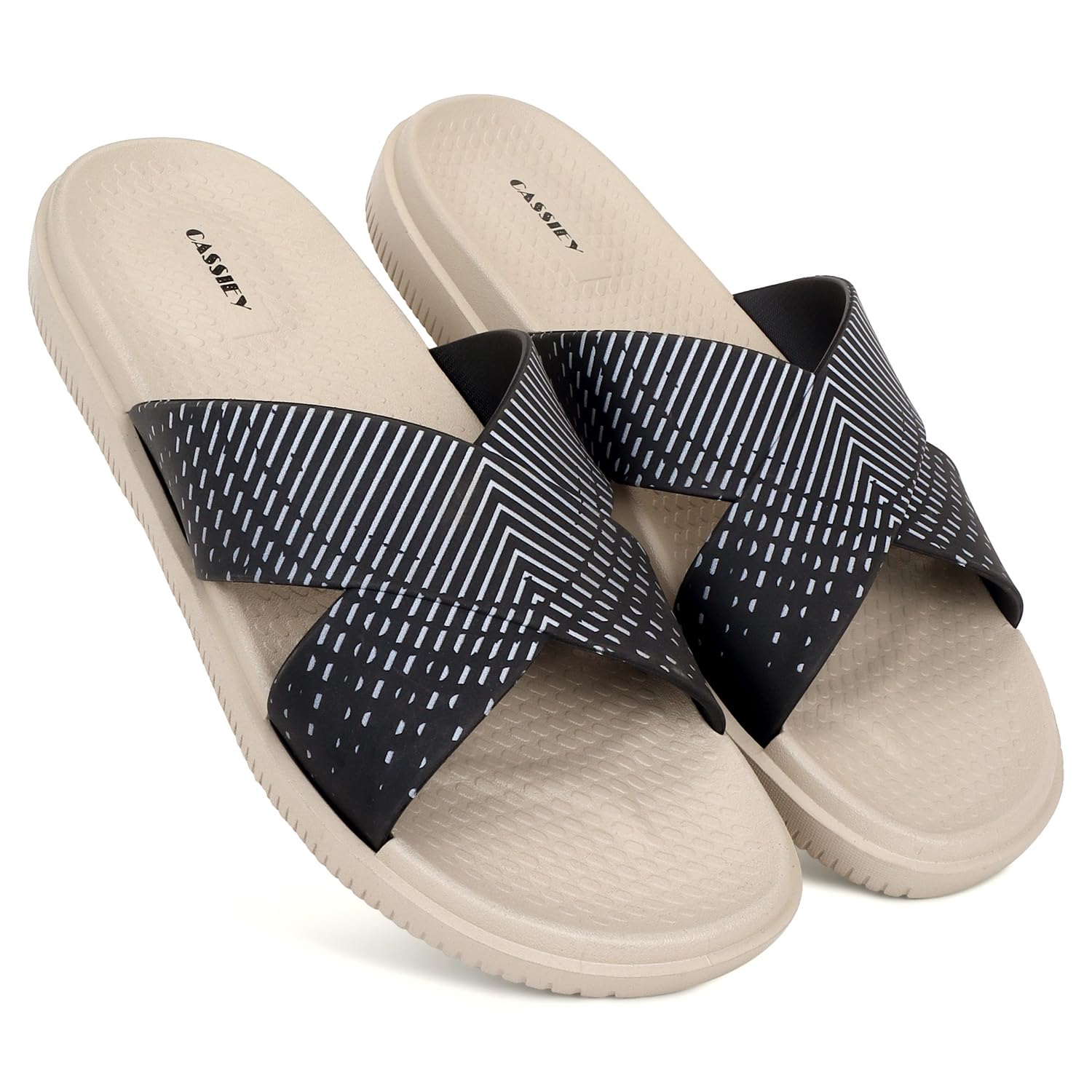 Latest Comfortable & Lightweight Sliders/Flip Flops Slippers with Cross Printed Buckle Strap For Women's And Girl's #8883-18-image-47