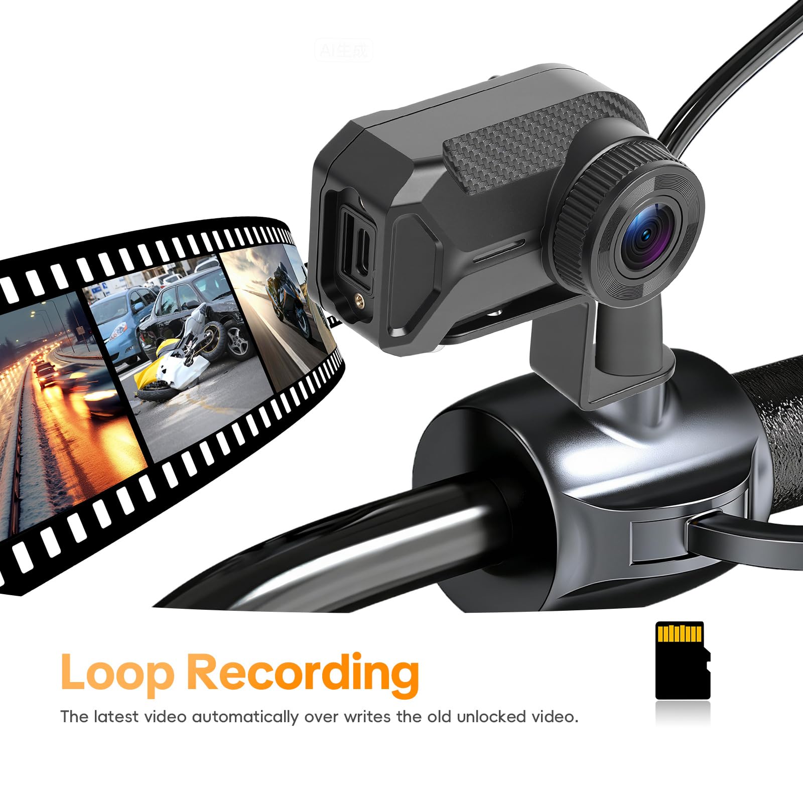SIXTOP Motorrad Dashcam – 1080P Full HD Mini Kamera ohne Bildschirm mit GPS Standortverfolgung, IP66 Wasserdicht, WiFi & Loop Aufnahme, für Motorroller & Motorrad