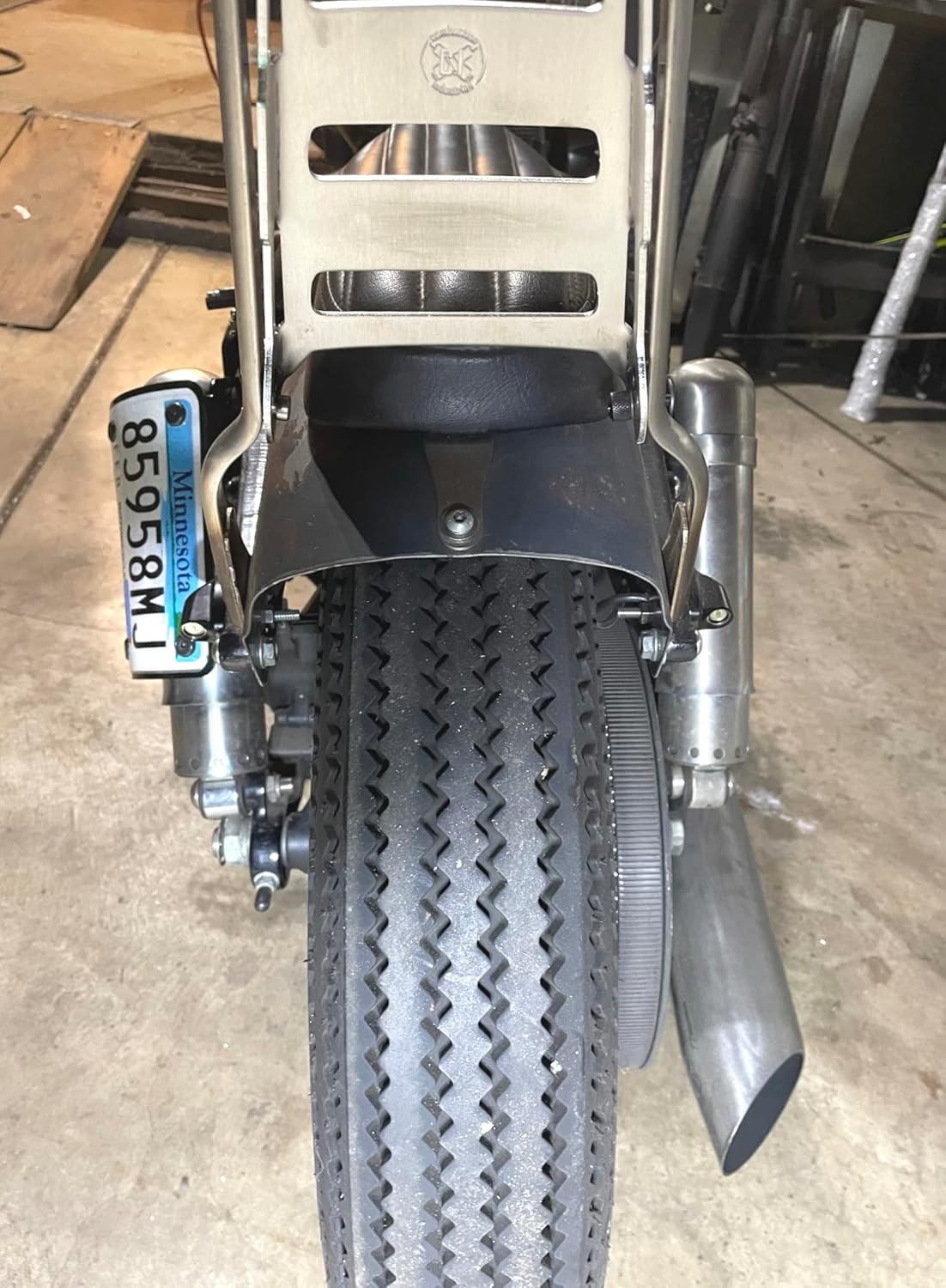 SIDEWINDER SHOCK MOUNT LP License Plate holder (fits Dyna Scout Rebel Sportster, etc)