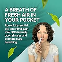 Vista 2 de Basic Vigor Pocket Neti Breathe Easy Himalayan Salt Aromatherapy Sinus Inhaler 2 Pack with Essential Oils. Natural Nasal Stick/Nasal Inhaler with