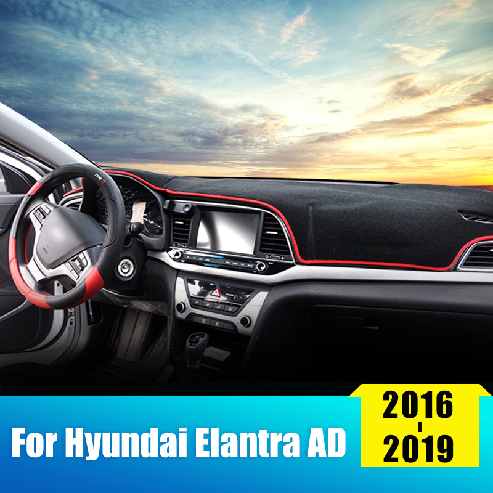 Dla Hyundai Elantra 2016 2017 2018 2019 2020, Ad osłona deski rozdzielczej samochodu mata unikaj światła osłona przeciwsłoneczna Pad Panel przyrządów akcesoria do dywanów