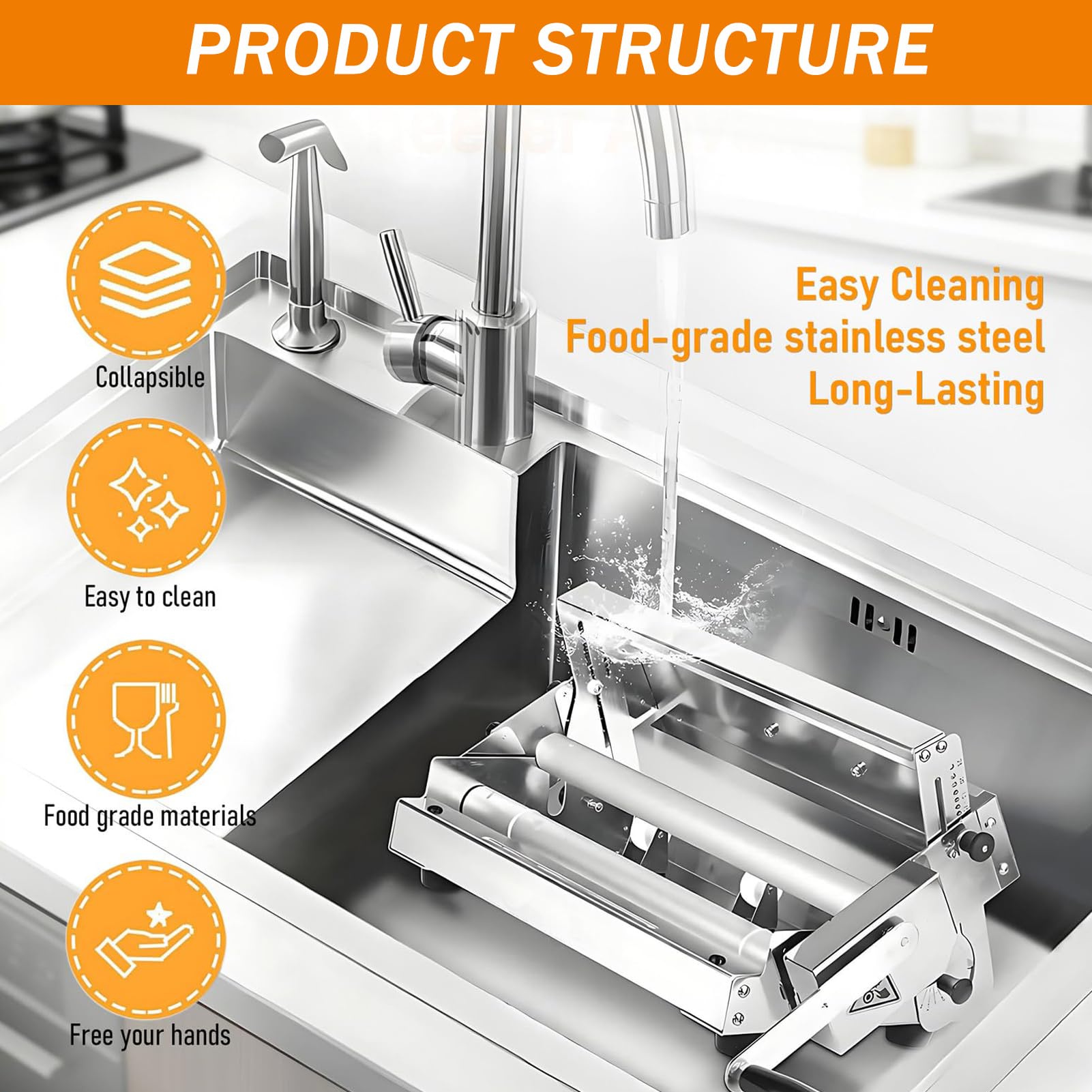 Faltbare Teigausrollmaschine mit Einstellbarer Teigstärke Von 0–25 mm | Manueller Teigwalzer | für Präzises Blätterteig Teigausrollmaschine | für Hobbybäcker und Kleine Cafés