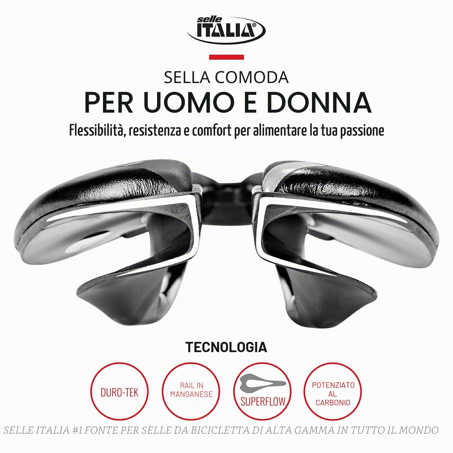 Selle Italia Sp-01 Boost Tm Superflow - Sella Bicicletta da Strada con Design Moderno, Comoda con Foro Superflow Unisex Adulto