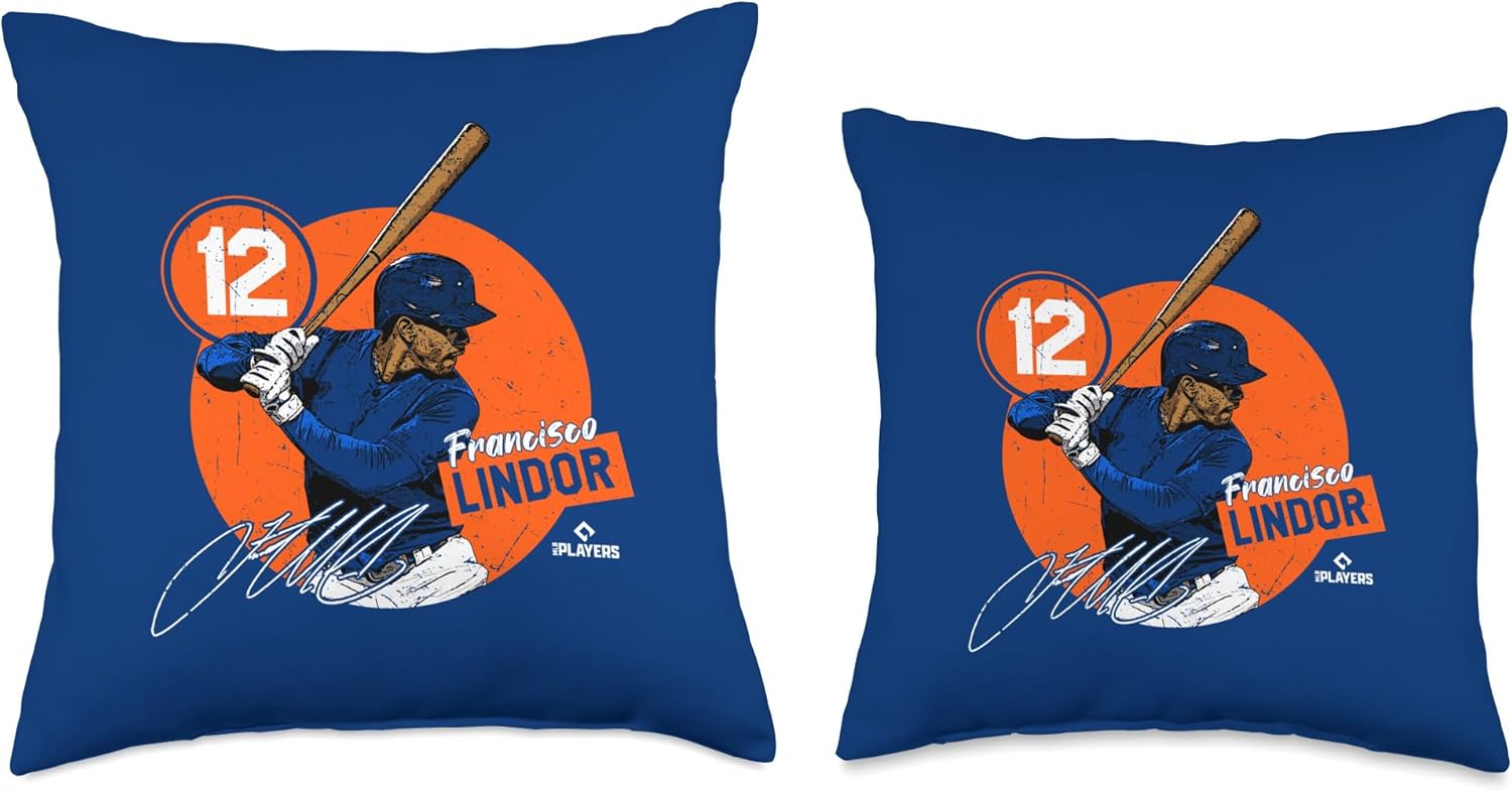 Francisco Lindor | New York Baseball MLB Player | MLBLIN4008 Throw Pillow