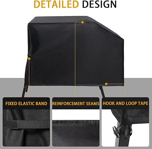 Miniatura 4 de Cubierta de parrilla para Blackstone de 22 pulgadas y 17 pulgadas con tapa de capucha y soporte, cubierta impermeable a prueba de viento con