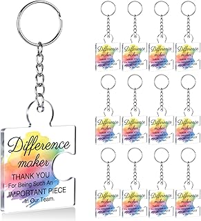 Team Appreciation Gifts for Employee Coworker Staff Bulk, Teamwork Thank You Gift Set Puzzle Piece Acrylic Keychains