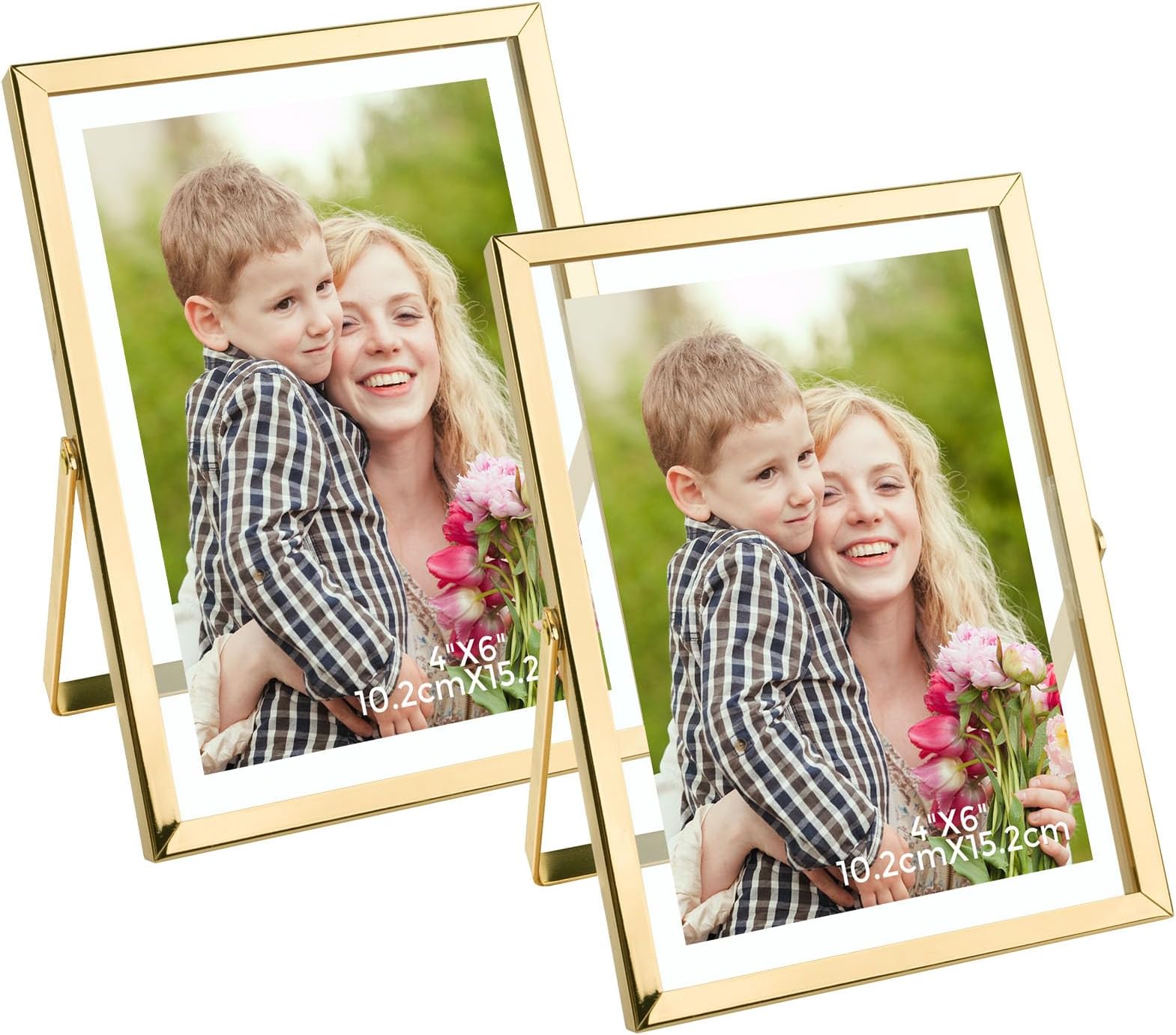 Patouque 4x6 Gold Floating Picture Frame Set of three