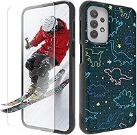 Vista 9 de Funda para Samsung Galaxy A13/A04/A04S/A23/A32 5G con protector de pantalla, parte trasera texturizada de policarbonato duro, diseño de flores