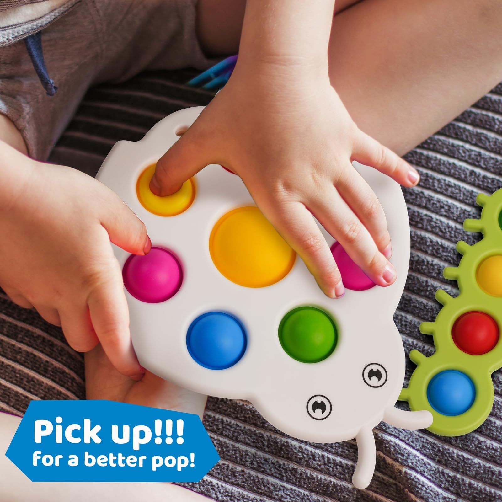 Felly 2PCS Fidget Popper Sensory Toys for Baby 10+ Months, Push & Popping Bubbles Cultivate Fine Motor Skill & Stress Relief - Image 2