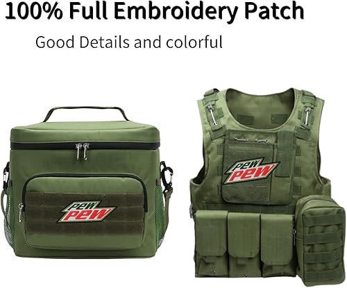 Miniatura 4 de Mubal 2 parches de emblema bordado Pew Pew de humor divertido inspirado en el humor táctico moral para mochilas del ejército sombrero