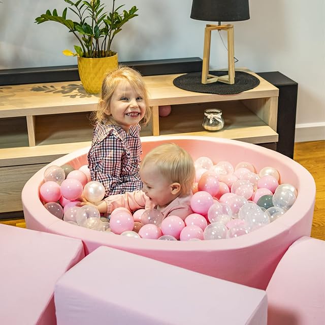 Foto 6 de 7 de KiddyMoon Parque Infantil De Espuma con Cuadrada Piscina De Bolas (100 Bolas) para Niños