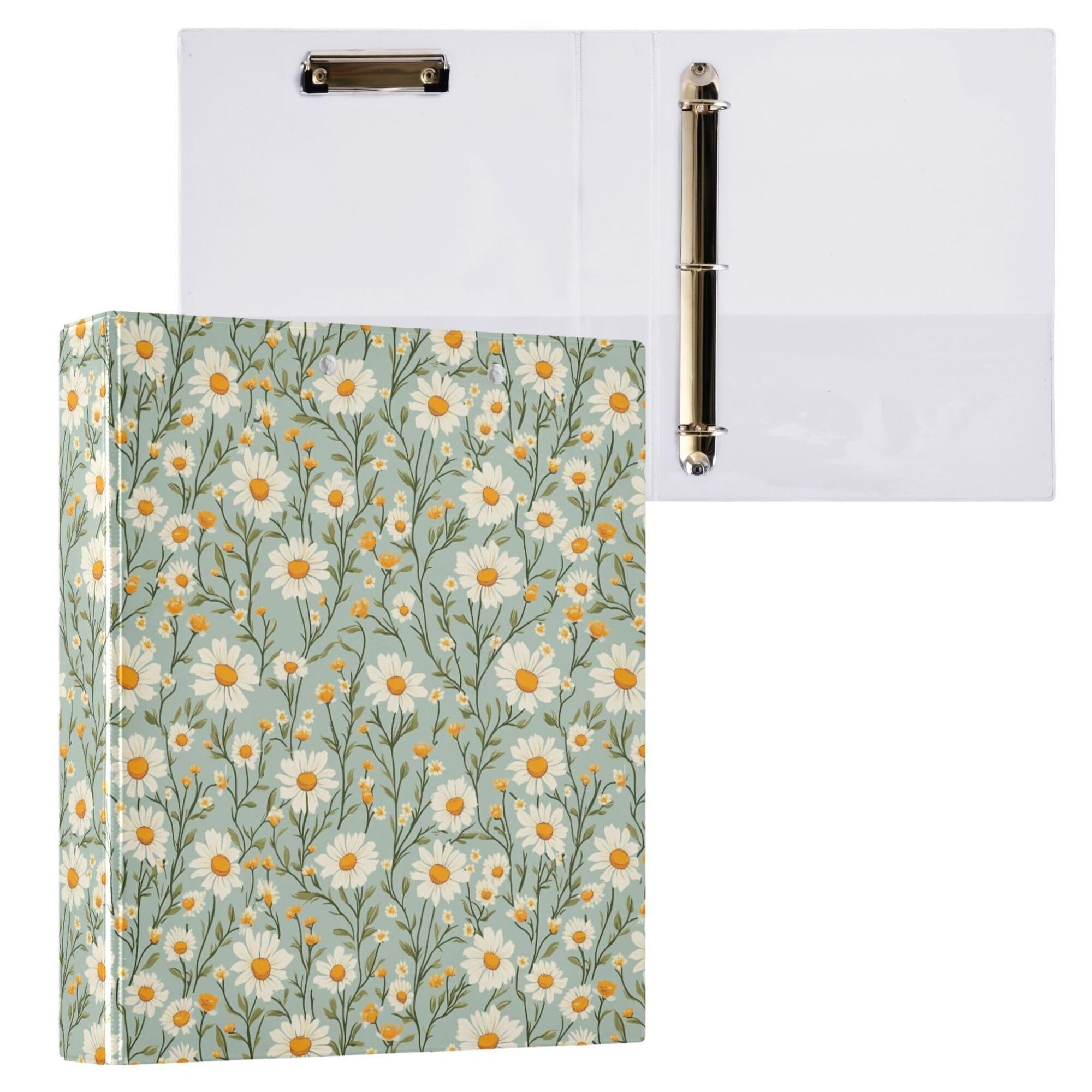 Raccoglitore ad anelli rotondi da 1 e 1/2 pollici con tasche interne, confezione di raccoglitori universitari per studenti con copertina rigida
