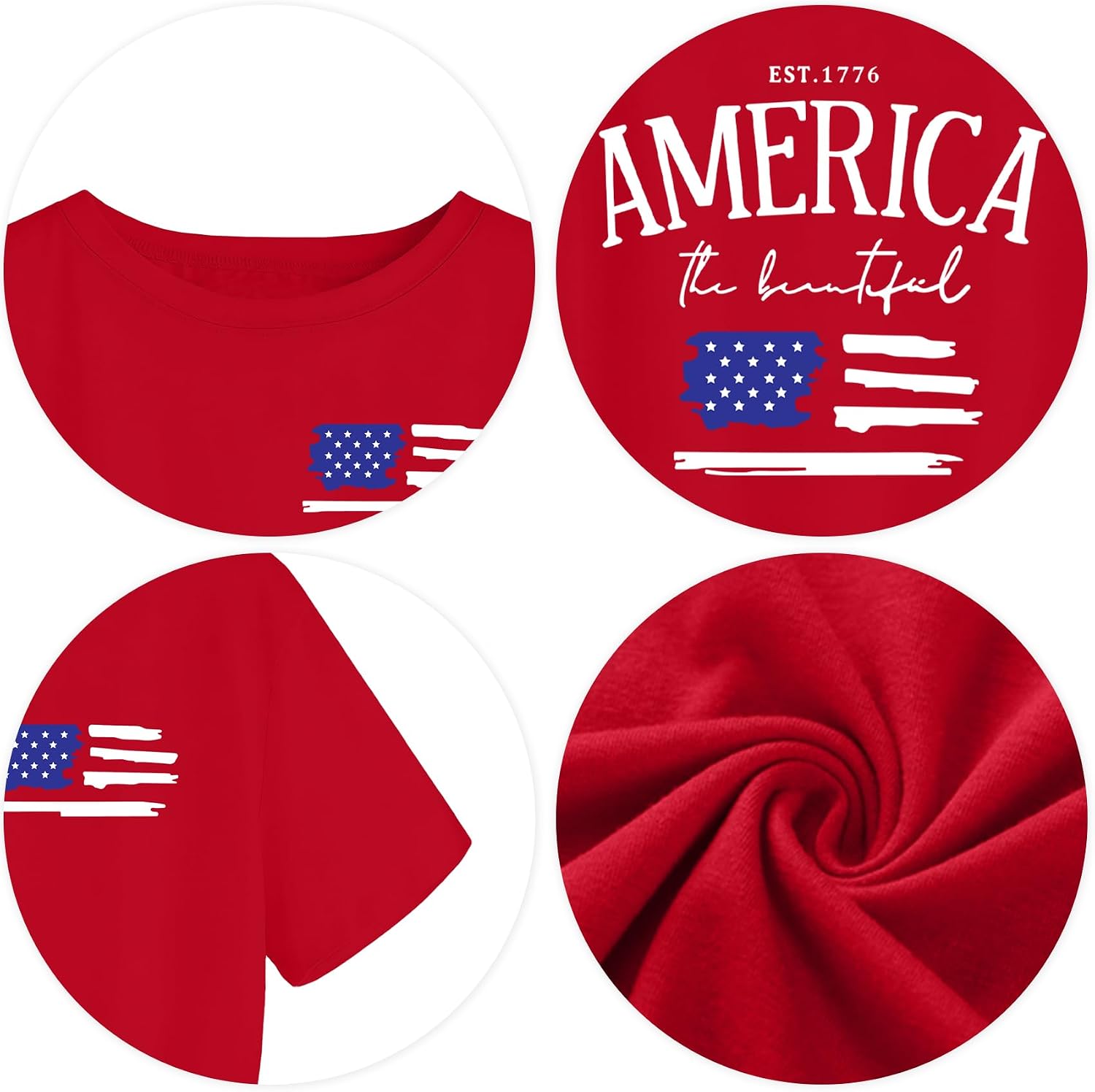 hohololo USA Crop Tops Women 4th of July Shirts Patriotic Shirt American Flag Tee Memorial Day Tshirt Girls Crop Tops thumbnail