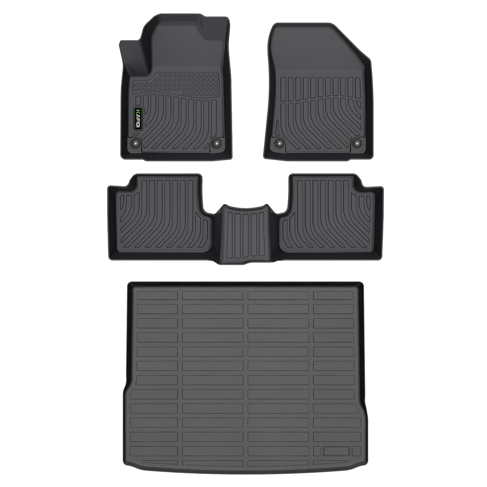 HAFIDI® Floor Mats & Cargo Liner Set Fit for 2019-2023 Jeep Cherokee All Weather Protection TPE Anti-Slip Automotive Full Set Floor Liners Custom Accessories - Black