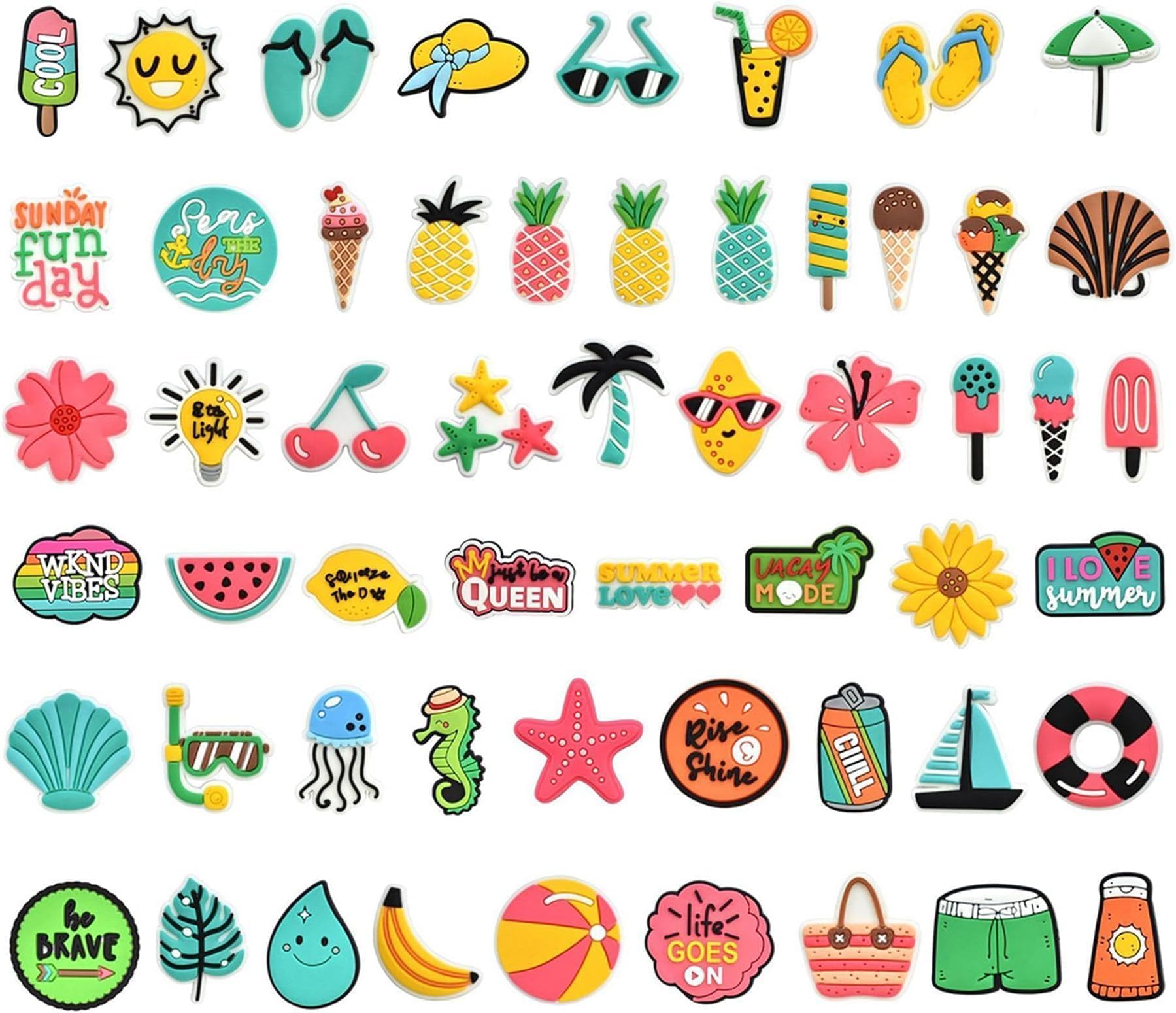 Shoe Charms for Clogs — Cute PVC Shoe Accessories Cartoon Fun Designs Easy Clip On Decorative Charms DIY Shoe Decoration Gift Set