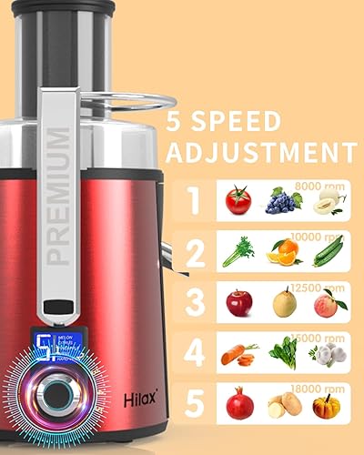 Miniatura 3 de Exprimidor centrífugo, monitor LCD de 1100 W con canal de alimentación de 3 pulgadas, máquina extractora de jugo, procesador de jugo de 5