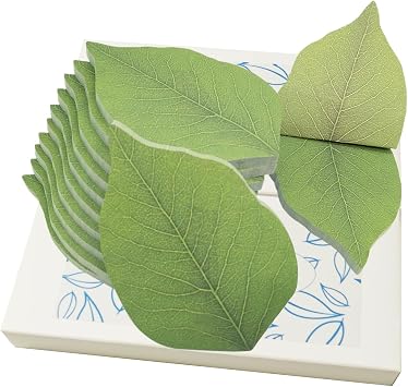 600 Sheets Cute Tree Leaf Sticky Notes/Paper Memo Self-Adhesive Notes, 3.74" x 2.48" 12 Pads/Pack, 50 Sheets/Pad A