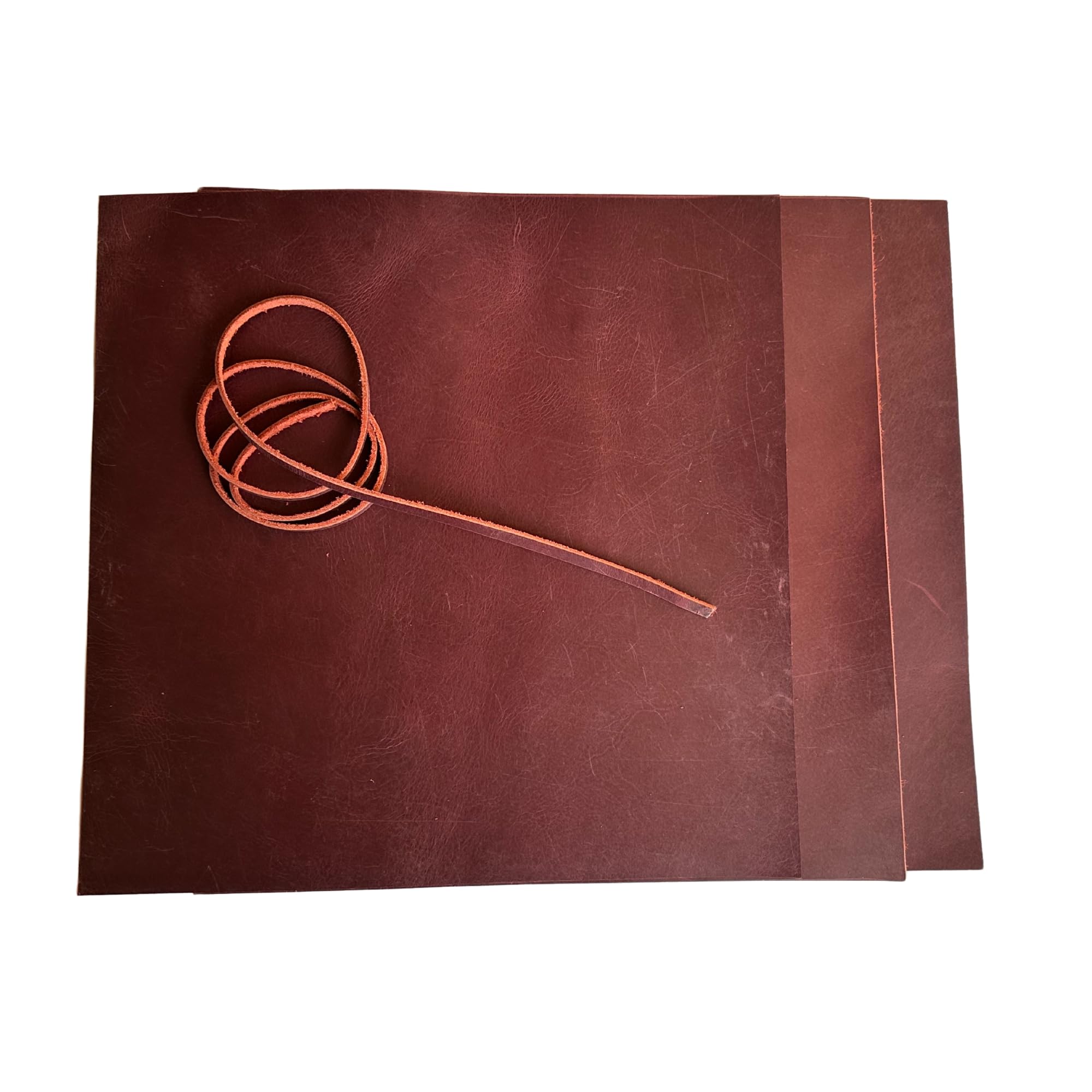 Gallanto Red Gallanton Leather Squares For Crafts –3 Sheets (30X30 Cm) + Cord (91Cm) - Full Grain Buffalo Leather - Great For Leatherworking, Arts And Crafts, Jewelry, Wallets (, 30Cm X 30Cm)