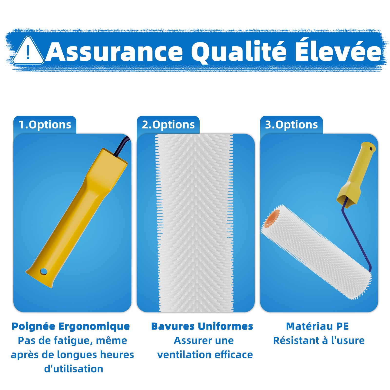 VKE Rouleau Debulleur Ragréage 23cm Bavures 14mm avec Perche Telescopique