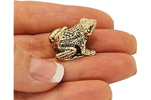 Adorable Brass Frog Figurine: A Miniature Masterpiece