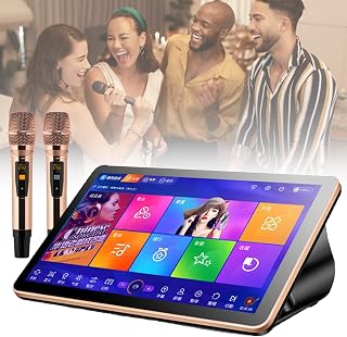 XSDAJSD Máquina de Karaoke (2025) con Pantalla táctil de 18,5 Pulgadas, Sistema de Karaoke Todo en uno, Reproductor de Karaoke para Fiestas Familiares en Bares, Color Negro, 3 TB