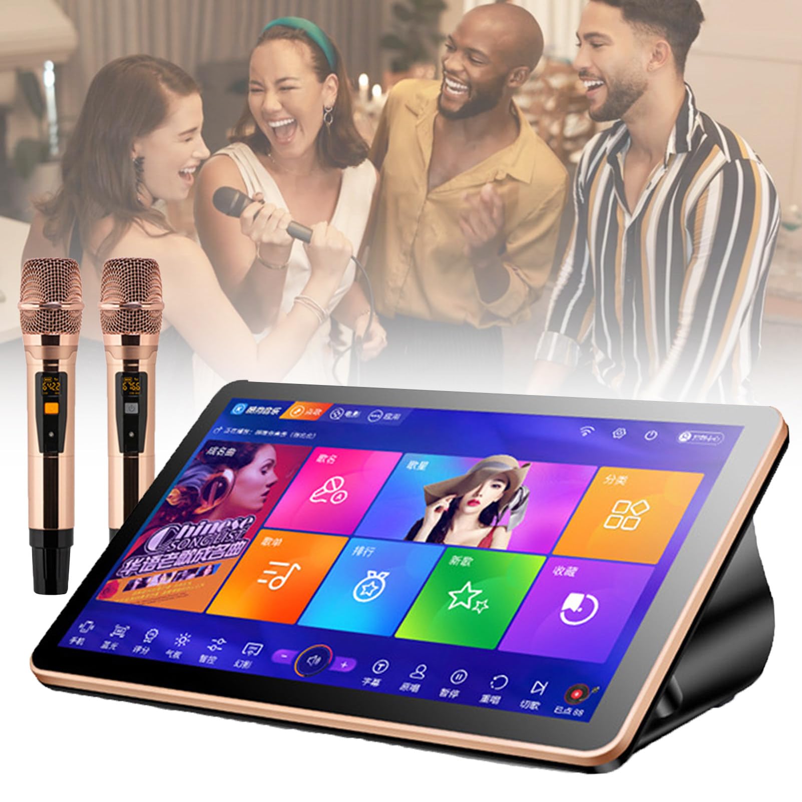 Macchina per karaoke con display touch screen, sistema per intrattenimento per feste e bar