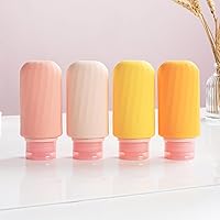 Vista 6 de Juego de botellas de viaje de silicona portátiles para artículos de tocador, paquete de 4 recipientes de tamaño de viaje aprobados por la TSA