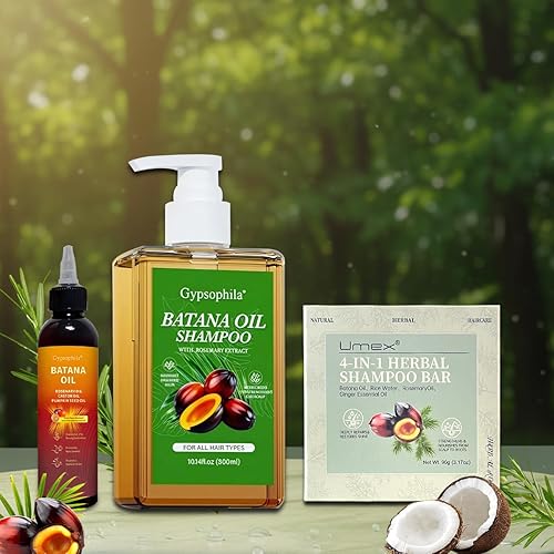 Batana Oil & Natural Herbal Shampoo Bar Set para el cuidado del cabello, para cabello seco y dañado, mezcla nutritiva con aceite de argán, sin