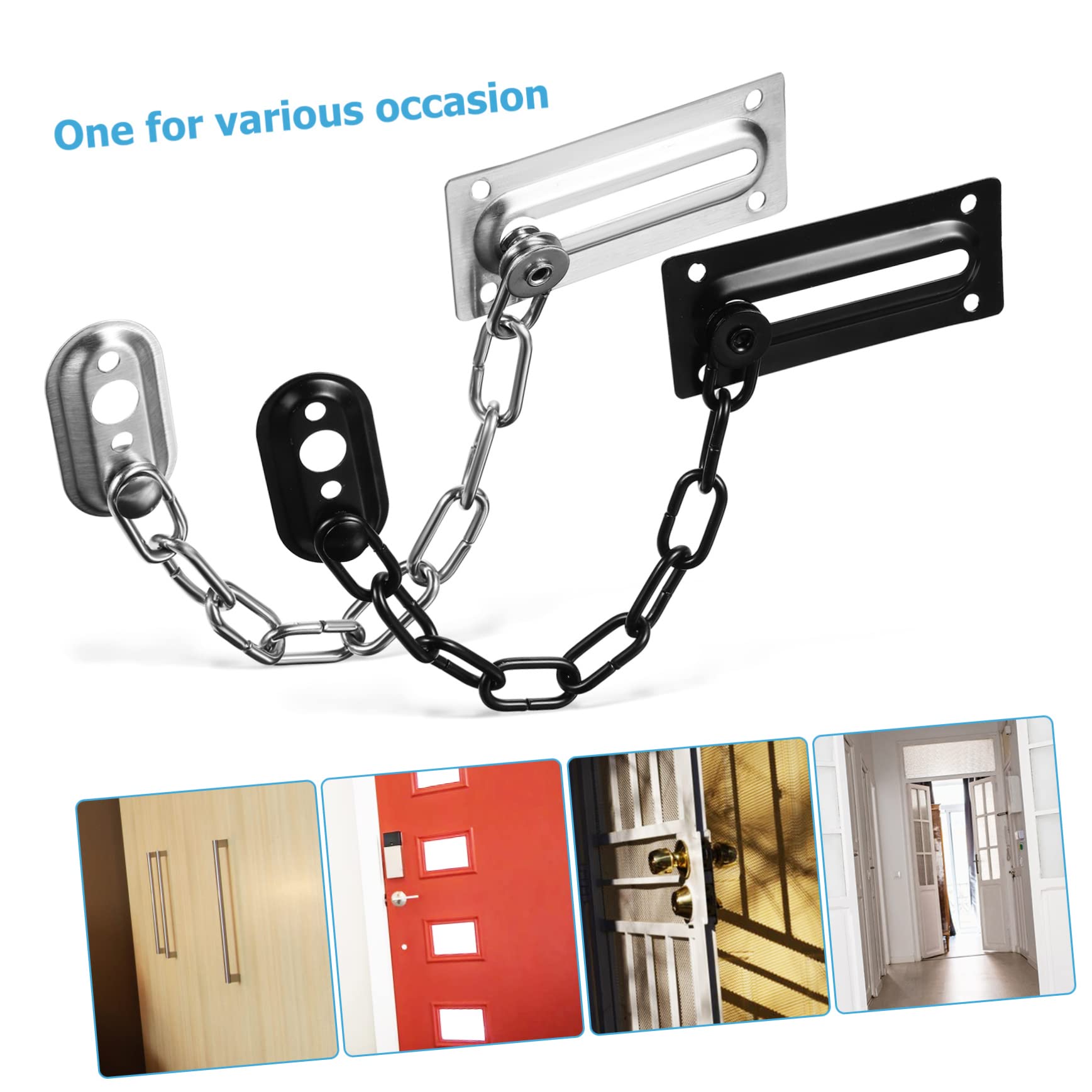 4piezas Cadena De Puerta Antirrobo De Acero Inoxidable Cerradura De Cadena Para Puerta Segura Pestillo Grueso Para Seguridad Interiores y Exteriores