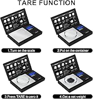 Vista 4 de Fuzion - Báscula de gramos, báscula de bolsillo con precisión de 0.01 gramos, báscula digital pequeña de 200g para alimentos, joyería, hierbas