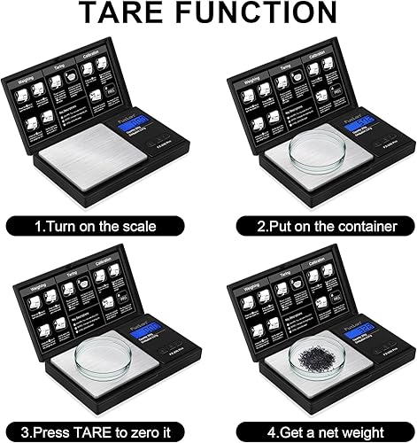 Miniatura 4 de Fuzion Báscula de gramos, escala de bolsillo de 0.00 oz de precisión, 7.05 oz pequeña báscula digital para alimentos, joyas, hierbas, especias,