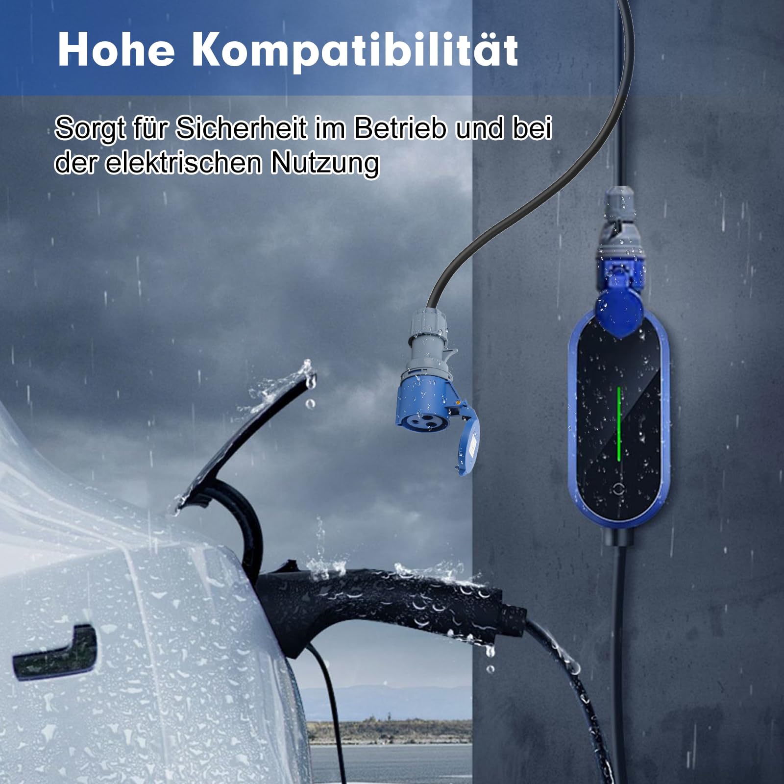 Adattatore presa Industriale,32A Adattatore CEE,Prolunga Campeggio,Splitter di Alimentazione a 2 vie,IP44,per Uso Esterno Camper Campeggio