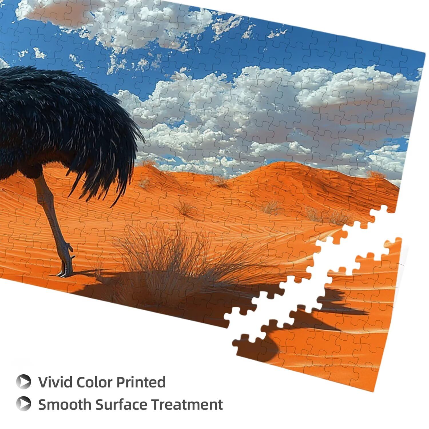 Puzzle para Adultos 1692 Piezas, Avestruz del Desierto Puzzle, Difícil, Desafiante, Rompecabezas Encajan Perfectamente, Letras en la Parte Posterior, Regalo para Personas Mayores (179x31cm) v-832