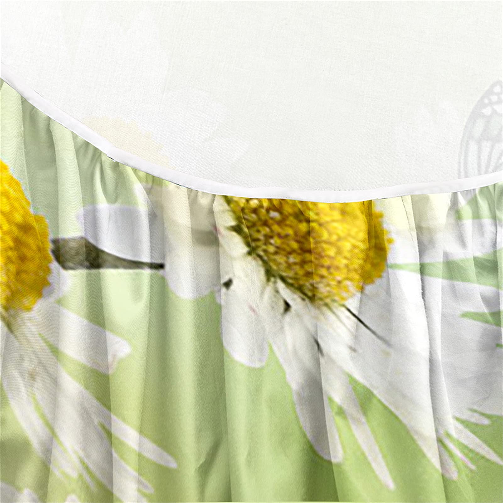 Runde Tischdecke Mit 3D-Lotuseffekt – Wasserdicht & Elastisch, Gänseblümchen-Motiv Für Küche Oder Garten, Ø 90 Cm