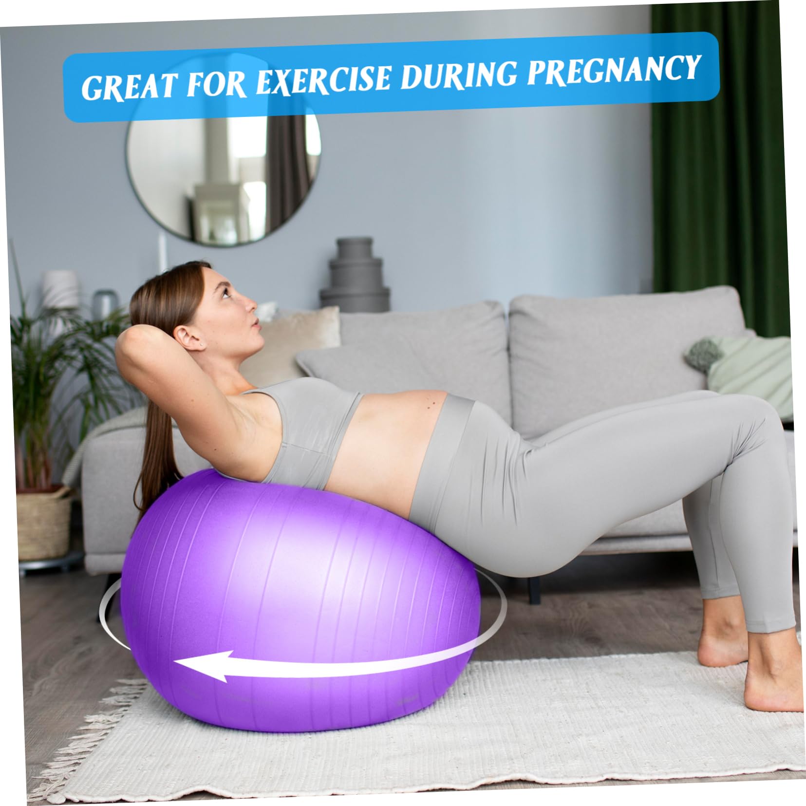 TOYANDONA Pelota de Yoga de Ejercicio Pelota de Estabilidad para Pilates Equipo de Gimnasio con Inflador para Entrenamiento Casa