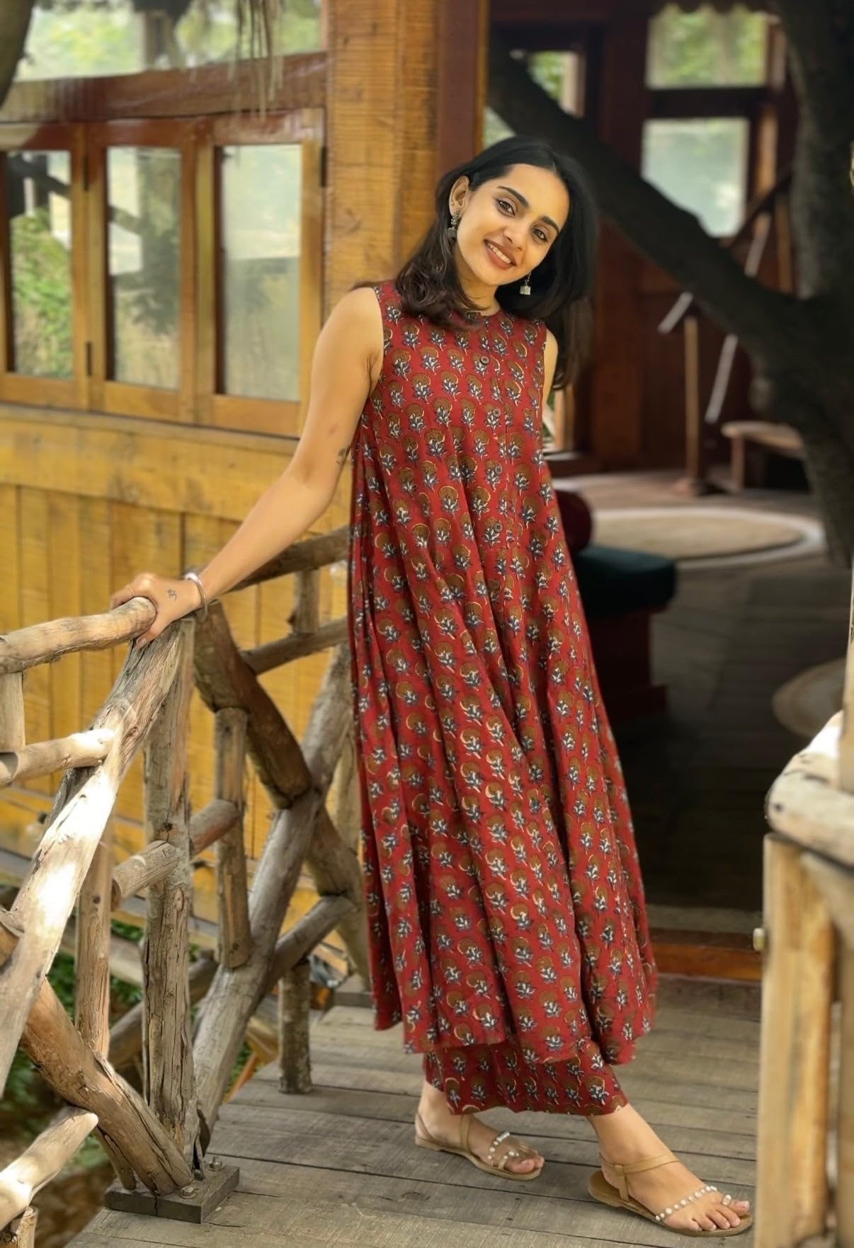 ANNI Designer Ensemble de coordination ethnique pour femme | Ensemble de pantalons Kurta | Ensemble Palazzo Kurta | Ensemble élégant en coton pour femme, coordonnées pour les festivals