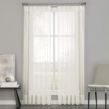 الستائر Soho Voile Sheer Pinch Pleat Panel ، 29 &times; 63 "، أويستر