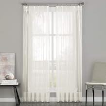 Curtainworks Soho Voile Sheer Pinch Pleat Curtain Panel, 29 by 95", Oyster